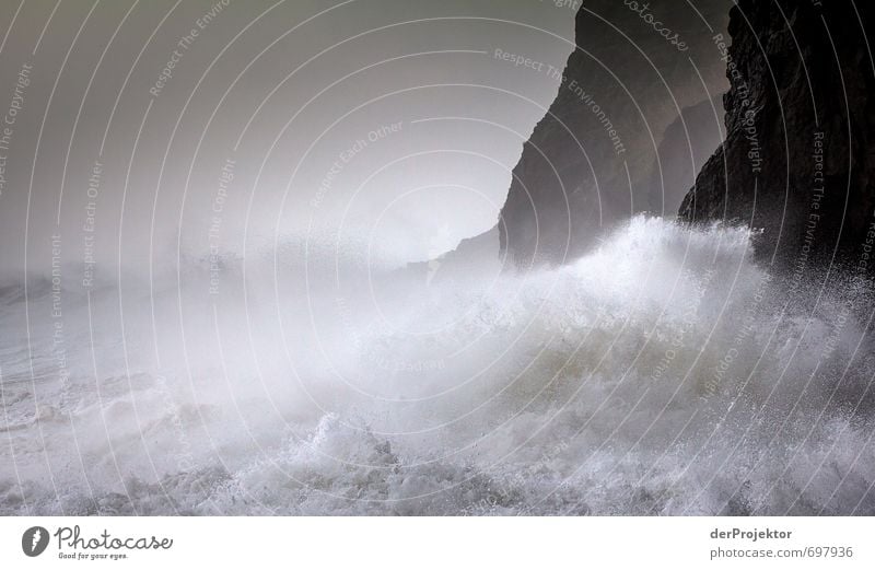 Voll die Brandung. Ferien & Urlaub & Reisen Tourismus Ausflug Abenteuer Freiheit Umwelt Natur Pflanze Urelemente Herbst schlechtes Wetter Unwetter Sturm Felsen