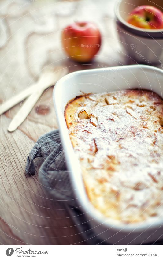 Apfel-Pfannkuchen aus dem Ofen Frucht Kuchen Dessert Süßwaren Ernährung Slowfood Schalen & Schüsseln lecker süß Farbfoto Innenaufnahme Menschenleer Tag