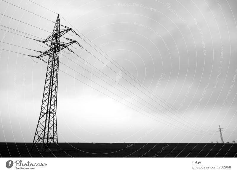 sie konnten zusammen nicht kommen Energiewirtschaft Technik & Technologie Kabel Elektrizität Stromtransport Umwelt Landschaft Himmel Wolken Horizont