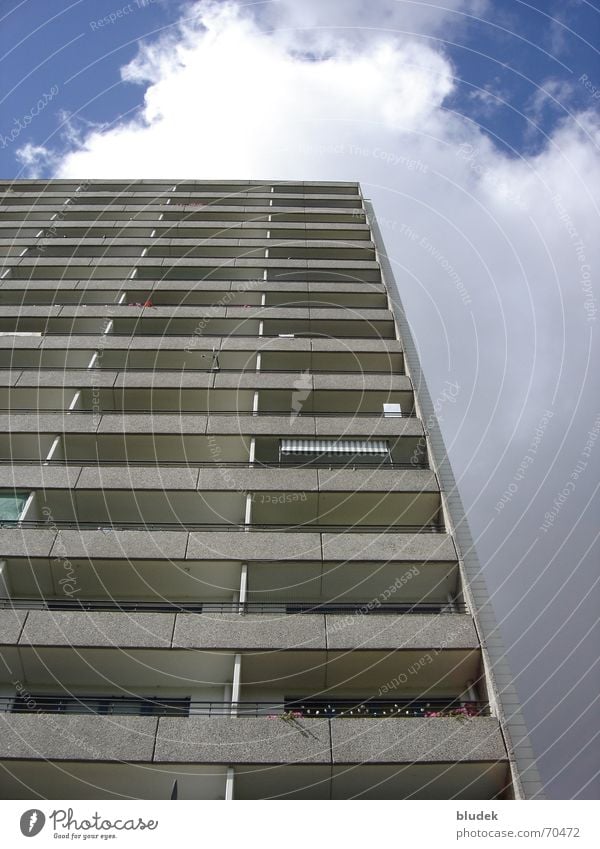 Hochhaus Bremen Osterholz Etage Gebäude Himmel 1970