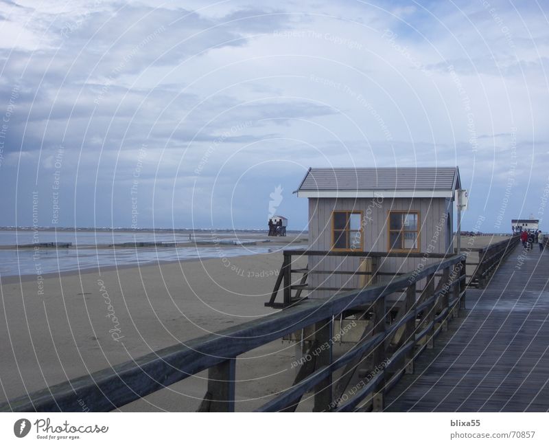 Strandhaus See Ebbe Salzwiese bedrohlich Wetterumschwung Versteck Wolken schlechtes Wetter Meer Himmel Panorama (Aussicht) St. Peter-Ording Nordsee steeg Flut