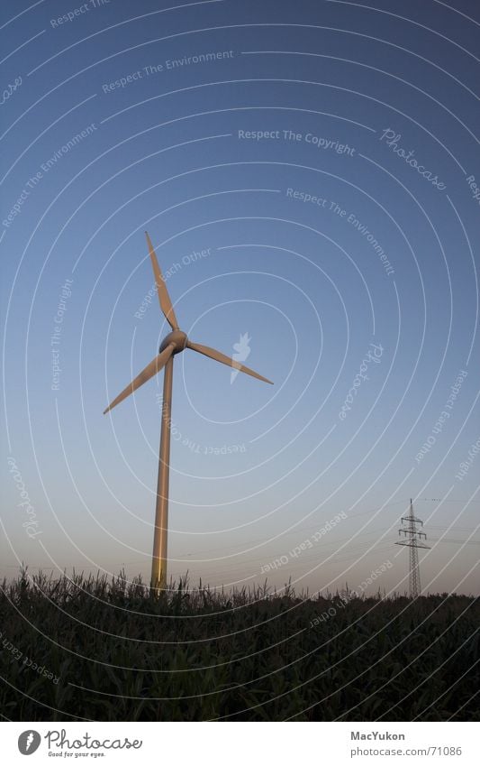 Energie Windkraftanlage Draht Generator Propeller Elektrizität Kraft Feld Nabe Energiewirtschaft growian Seil Rotor Strommast dynamo Mais Himmel Flügel Leistung