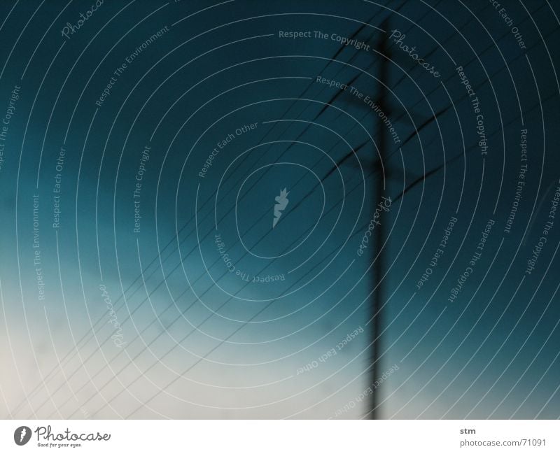 lost 12 Telefonmast Strommast Elektrizität grau Nebel Geschwindigkeit Autobahn verschwimmen träumen nass Trauer Landschaft Straße Ferien & Urlaub & Reisen Regen