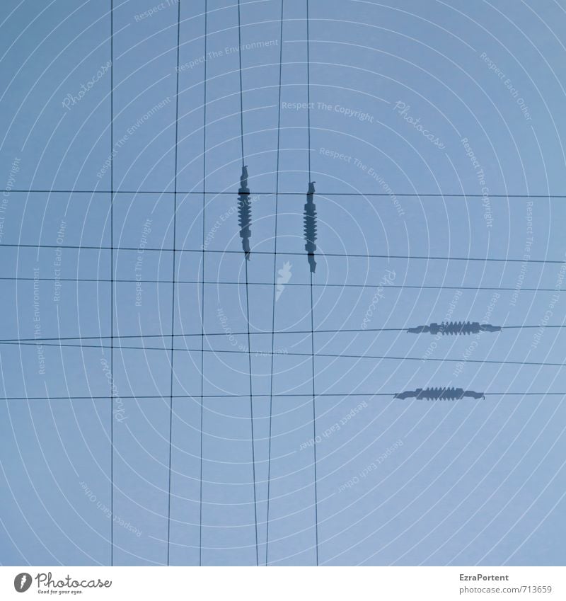 my guitar Technik & Technologie Energiewirtschaft Erneuerbare Energie Energiekrise Industrie Umwelt Himmel nur Himmel Metall Linie blau Doppelbelichtung