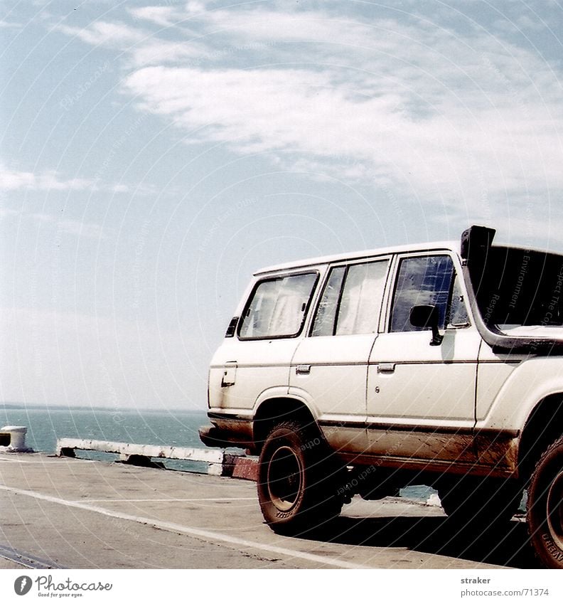 car_untitled weiß Geländewagen Australien PKW Himmel Straße Rad darwin Hafen