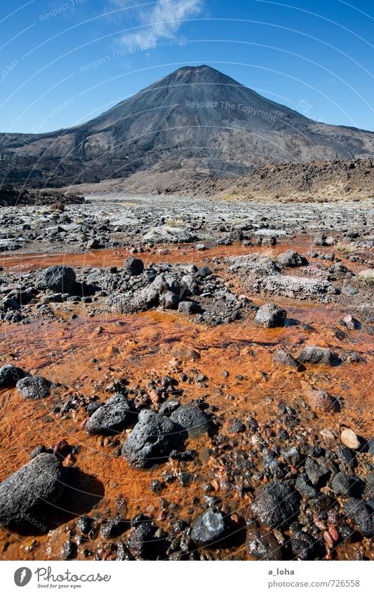 Mordor* Umwelt Natur Landschaft Urelemente Erde Sand Feuer Wasser Himmel Wolken Herbst Klima Schönes Wetter Berge u. Gebirge Gipfel Vulkan Flussufer Bach blau