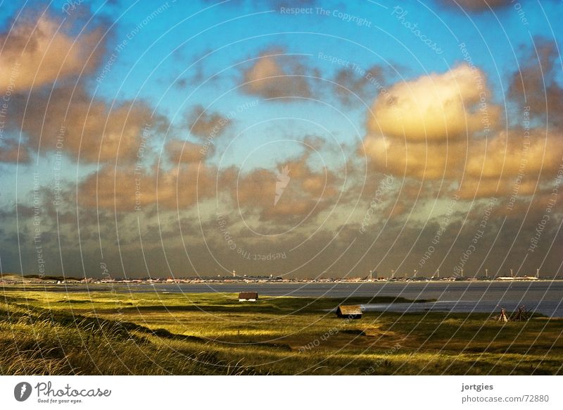 Gleich hinterm Deich #2 Skandinavien Dänemark Ödland Einsamkeit Meer Wasser Küste Abend Sonne Wolken Hütte Fischer Fischereiwirtschaft Strand