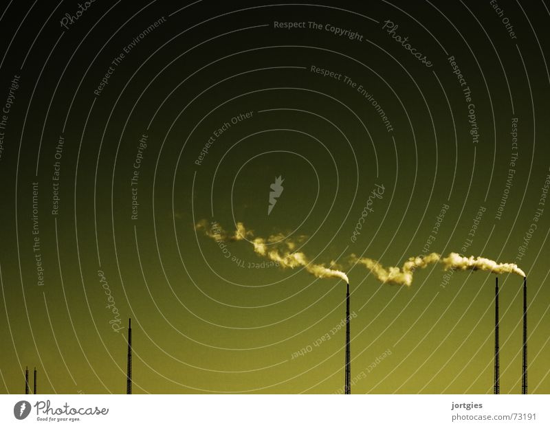 Sauber #2 Fabrik Industrie Technik & Technologie Himmel Klima Klimawandel Wetter Industrieanlage Gebäude Schornstein Rauch ästhetisch dreckig hässlich grün