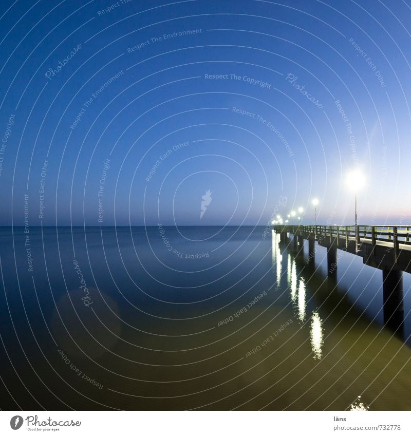 der Morgen danach Ostsee Seebrücke blau Heringsdorf Horizont Sonnenaufgang