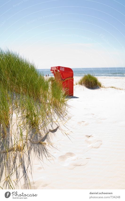 Sommer, Sonne, Urlaub ... Ferien & Urlaub & Reisen Tourismus Sommerurlaub Sonnenbad Strand Meer Insel Natur Landschaft Pflanze Küste Nordsee hell blau grün rot