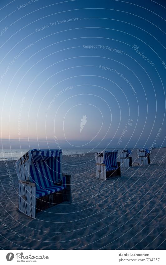 blau auf Sylt Erholung ruhig Ferien & Urlaub & Reisen Tourismus Sommer Sommerurlaub Strand Meer Insel Wolkenloser Himmel Schönes Wetter Küste Nordsee Horizont