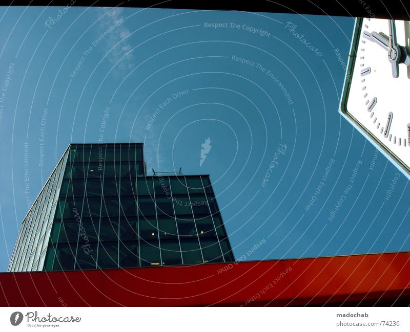 TICK... | uhr clock time architecture urban hochhaus farben zeit Haus Hochhaus Gebäude Material Fenster live Büro Block Beton Etage Vermieter Mieter trist