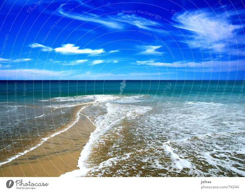 beach in the summer Strand Natur Himmel Sommer Ferien & Urlaub & Reisen blue bubbles clouds coastlines landscapes ocean sea skims sky swim vacations wave