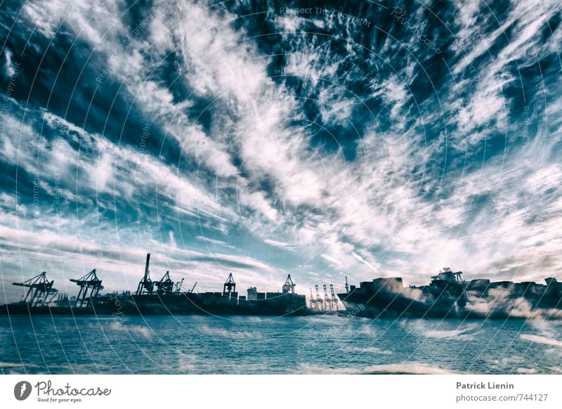 Elbhimmel Umwelt Natur Landschaft Urelemente Luft Wasser Himmel Wolken Wetter Schönes Wetter Wind Wellen Flussufer Fortschritt Freiheit geheimnisvoll