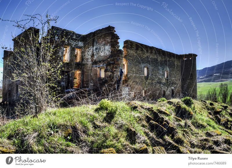 Hausruinen Ferien & Urlaub & Reisen Dorf Gebäude Architektur Stein alt Fotografie Struktur ruiniert Bild Aussicht urban farbenfroh HDR Spanien Europa Wand