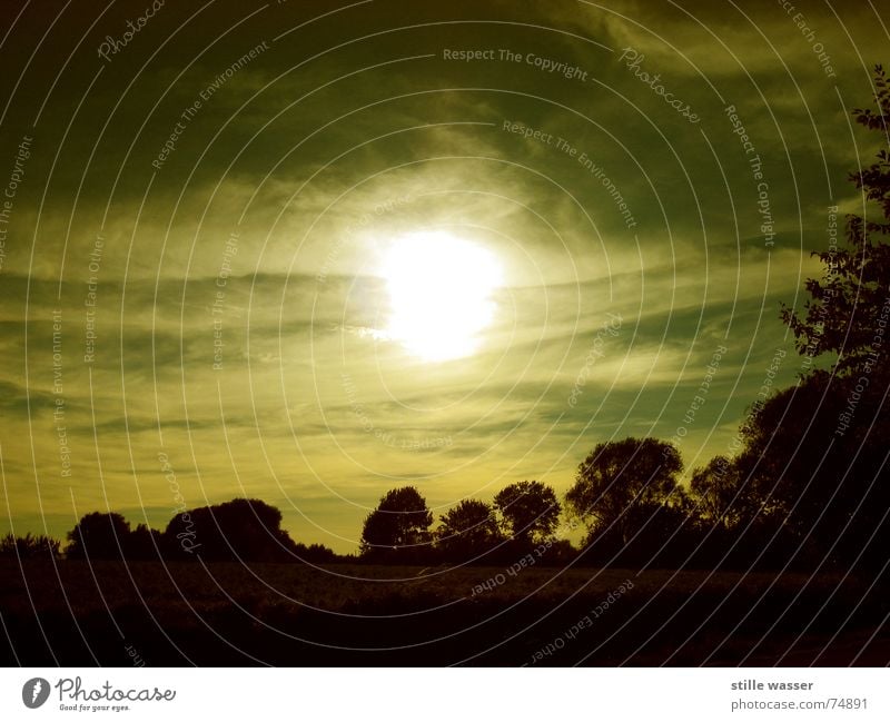 DER HERR SPRACH ES WERDE LICHT Baum entstehen Wolken Abenddämmerung Sonnenuntergang Planet oben Gegenlicht Leben einem anderen Stimmung Stern