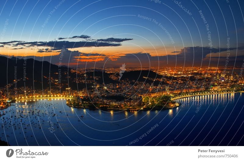 Rio de Janeiro 10 Natur Landschaft Himmel Horizont Sonnenaufgang Sonnenuntergang Bucht Brasilien Amerika Südamerika Stadt Sehenswürdigkeit ästhetisch Stimmung