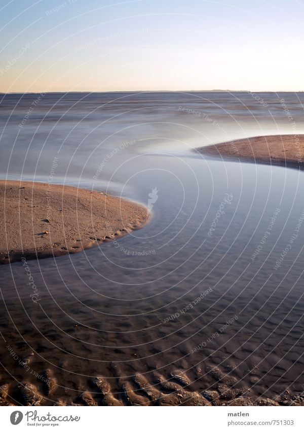 Sund Landschaft Sand Luft Wasser Himmel Wolkenloser Himmel Horizont Wetter Schönes Wetter Wellen Küste Ostsee Insel blau braun strömen Farbfoto Gedeckte Farben