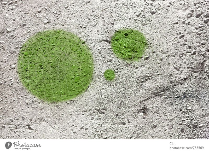 grüne punkte Mauer Wand Stein Graffiti rund Stadt silber Farbe Inspiration Kreativität Kreis 3 Farbfoto Außenaufnahme abstrakt Strukturen & Formen Menschenleer