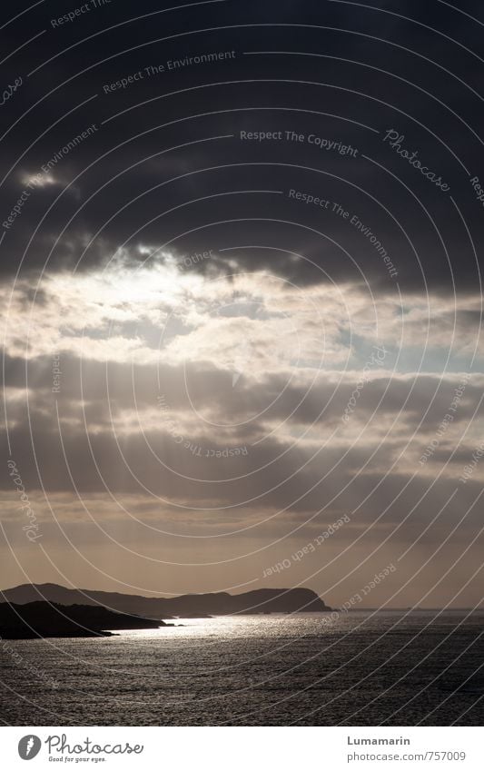 Finale Landschaft Himmel Wolken Horizont Sonnenaufgang Sonnenuntergang Sonnenlicht Küste Meer Insel Republik Irland leuchten gigantisch glänzend groß Ende