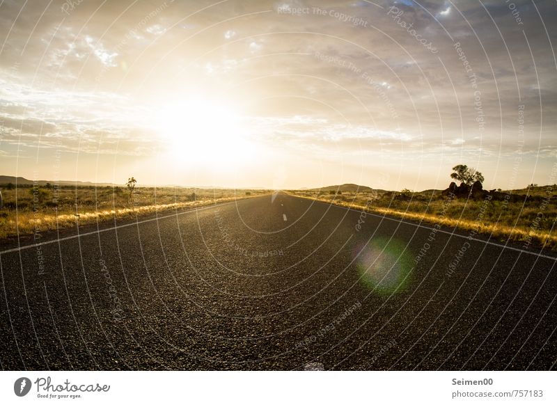 Flucht ins Outback Ferien & Urlaub & Reisen Tourismus Ausflug Ferne Freiheit Sommer Sonne Umwelt Natur Landschaft Erde Sand Himmel Wolken Horizont Sonnenaufgang