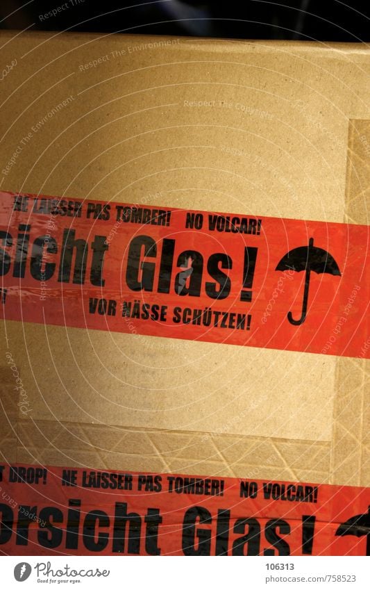 sicht Glas! Regenschirm Zeichen Schilder & Markierungen Hinweisschild Warnschild rot schwarz Sicherheit Klebeband Paket Versand Schutz Vorsicht