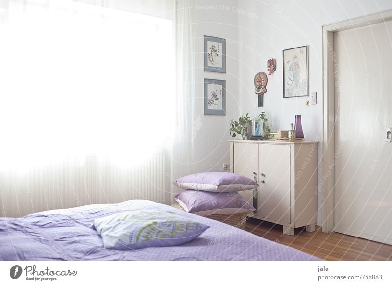 fensterlicht Häusliches Leben Wohnung Innenarchitektur Dekoration & Verzierung Möbel Bett Raum Schlafzimmer Kommode Fenster Tür Bild Maske Vase Kissen Vorhang