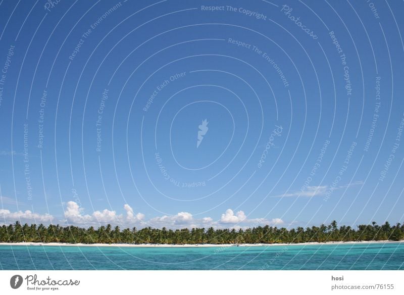 la isla Strand Palme Meer Wolken Ferien & Urlaub & Reisen Licht Physik Wohlgefühl schön Pause Dominikanische Republik Insel Sand Wasser paradis Wetter blau