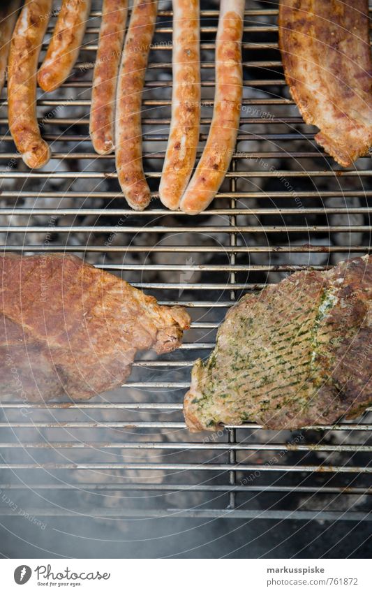 Barbecue & Grillen Lebensmittel Fleisch Wurstwaren Kräuter & Gewürze Bratwurst bauch fleisch Steak nackensteak rindersteak Lifestyle Freude Glück Erholung