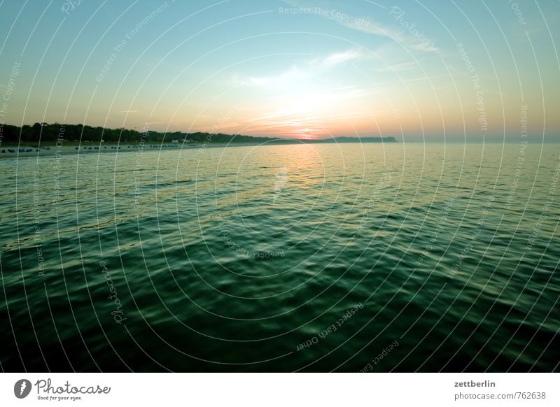 Ostsee Erholung Ferien & Urlaub & Reisen Ferne göhren Horizont Mecklenburg-Vorpommern Meer mönchgut Rügen Sonnenuntergang Himmel Strand Panorama (Aussicht)