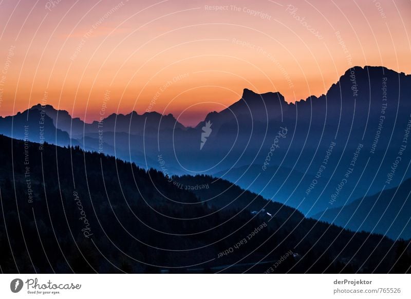 Sonnenuntergang Schwarz zu blau Ferien & Urlaub & Reisen Tourismus Ferne Freiheit Sommerurlaub Berge u. Gebirge Umwelt Natur Landschaft Urelemente