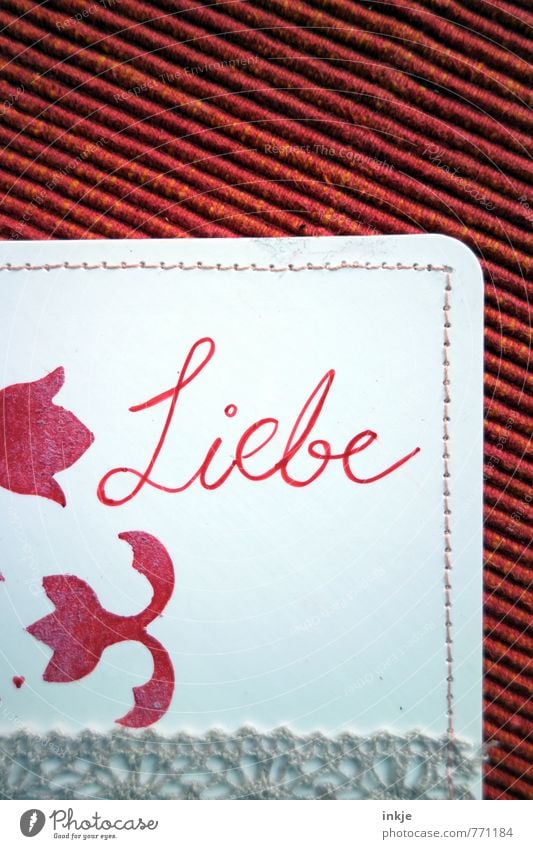 herz.haft | handmade Stil Design Freizeit & Hobby Basteln Handarbeit Dekoration & Verzierung Postkarte Zeichen Schriftzeichen Ornament Linie Streifen rot