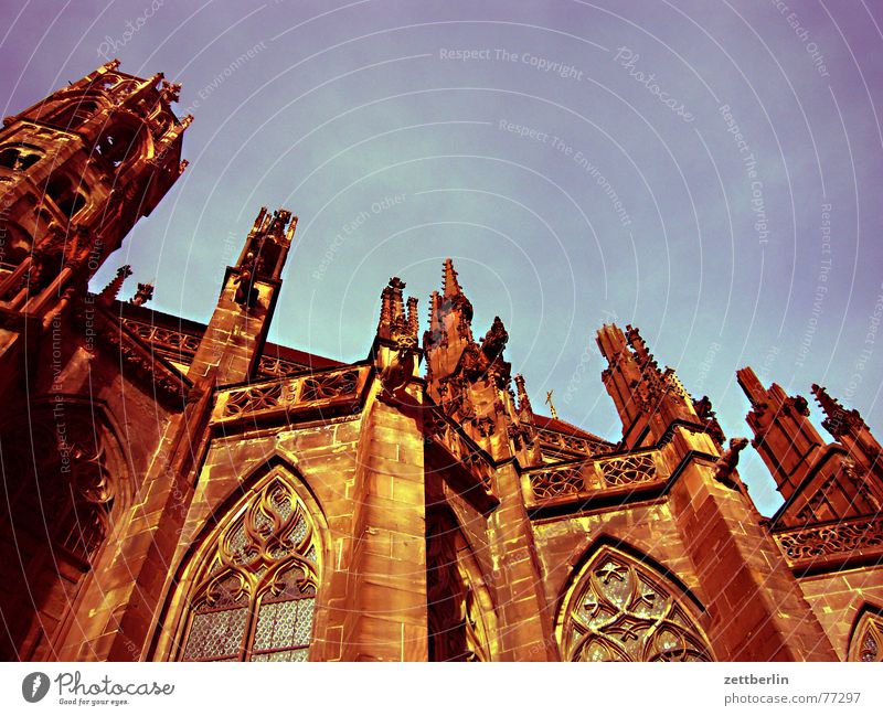 Freiburger Münster Pfarrkirche mehrere Freude Frieden abgerutscht Schwarzwald Südbaden Ökohauptstadt Baden-Württemberg Gotik Münsterplatz Tourismus Marktplatz