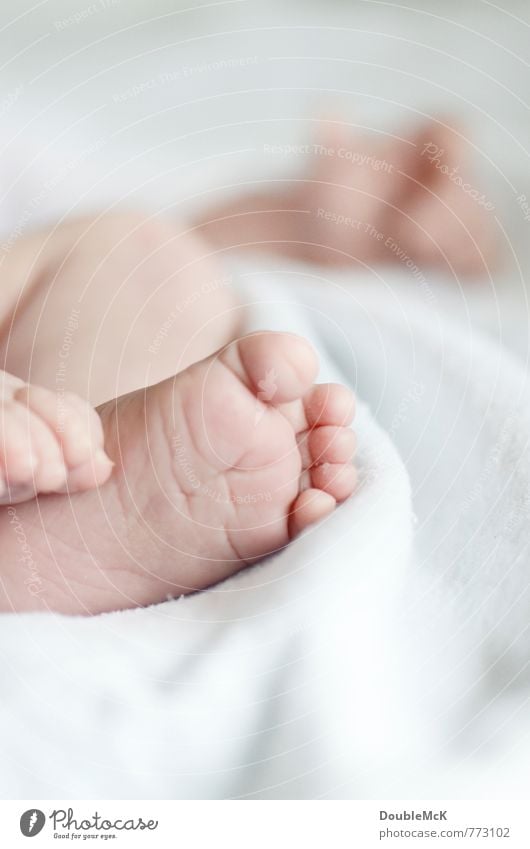 Ich gönn' mir mal ne Pause! Baby Hand Fuß Zehen 1 Mensch 0-12 Monate Erholung kuschlig klein rosa weiß ruhig schlafen Farbfoto Gedeckte Farben Innenaufnahme