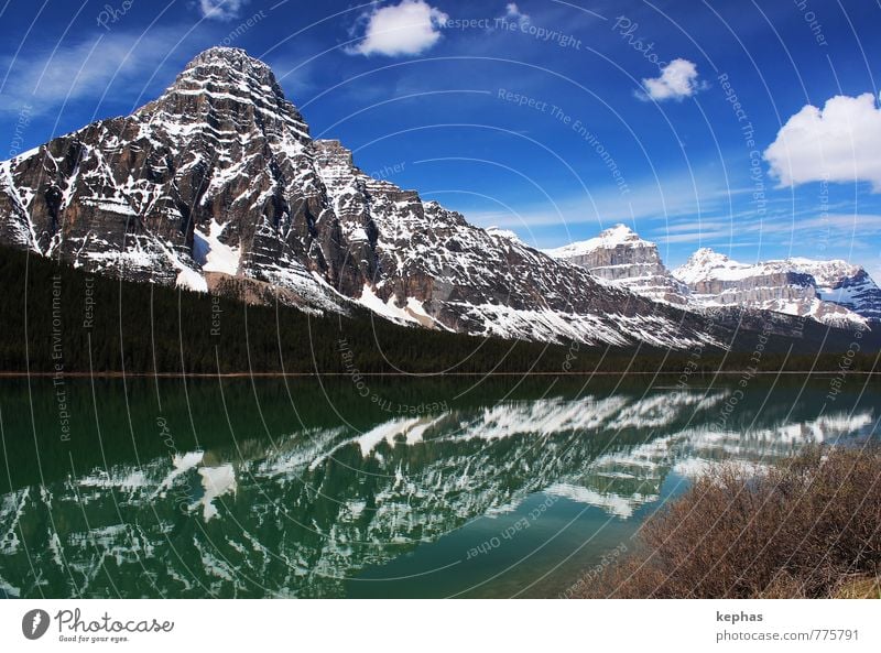 Wolkenzeichen Ferien & Urlaub & Reisen Tourismus Ferne Berge u. Gebirge Natur Landschaft Himmel Frühling Schönes Wetter Felsen Rocky Mountains Gipfel See