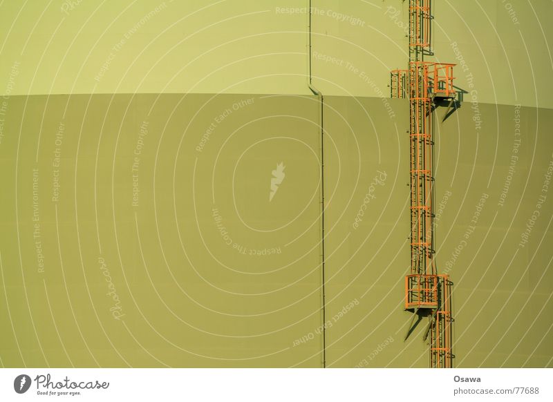 es geht bergauf... mehrere grün Stahl Platz Text Industrie die nur auszuruhen viele einfach für Oder Leiter Treppe aufwärts orange Metall Auge Architektur