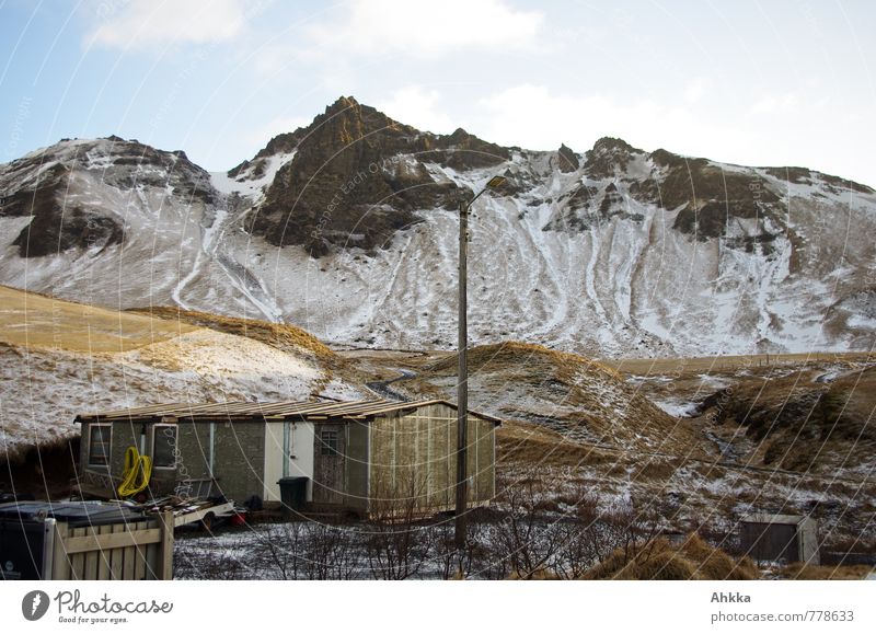 the last snow Schnee Felsen Berge u. Gebirge Hütte Linie gigantisch wild Stimmung ruhig bescheiden bizarr Einsamkeit Ewigkeit geheimnisvoll komplex Kontrolle