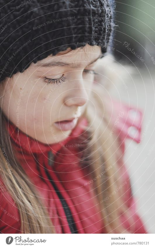 mützenträgerin II feminin Mädchen Junge Frau Jugendliche Kindheit Körper Haut Kopf Haare & Frisuren Gesicht Auge Nase Mund Lippen 1 Mensch 8-13 Jahre Herbst