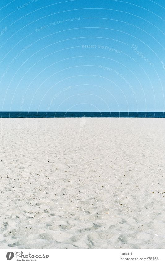 Strand in Tauranga Meer Himmel Horizont Neuseeland Fußspur Ferien & Urlaub & Reisen Streifen ocean sky blau blue Sand horizon footprints vacation