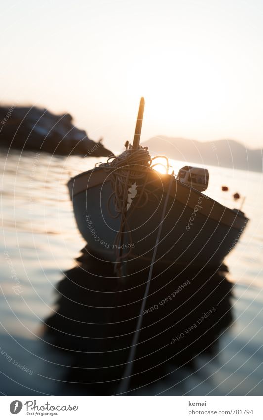 Im Abendlicht schaukeln Ferien & Urlaub & Reisen Ausflug Sommerurlaub Meer Cinque Terre Italien Ligurien Urelemente Wasser Himmel Sonne Sonnenaufgang