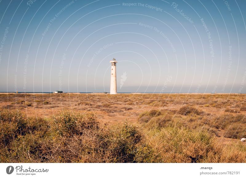 | Umwelt Natur Landschaft Urelemente Wolkenloser Himmel Horizont Sommer Klima Schönes Wetter Wärme Sträucher Küste Leuchtturm einfach schön Erholung Idylle