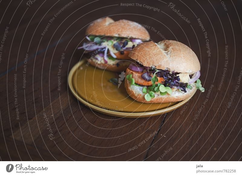 veggie burger Lebensmittel Gemüse Salat Salatbeilage Brötchen Burger belegtes Brötchen Ernährung Mittagessen Bioprodukte Vegetarische Ernährung Slowfood Teller