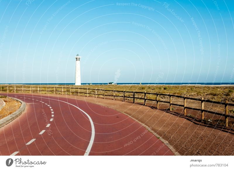 Küstenstraße Ferien & Urlaub & Reisen Tourismus Ausflug Ferne Natur Landschaft Wolkenloser Himmel Horizont Sommer Schönes Wetter Sträucher Strand Verkehrswege