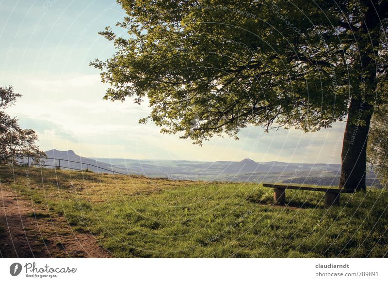 Rastplatz // No. 300! Umwelt Natur Landschaft Pflanze Himmel Wolken Sommer Schönes Wetter Baum Gras Garten Wiese Hügel Berge u. Gebirge Erholung genießen