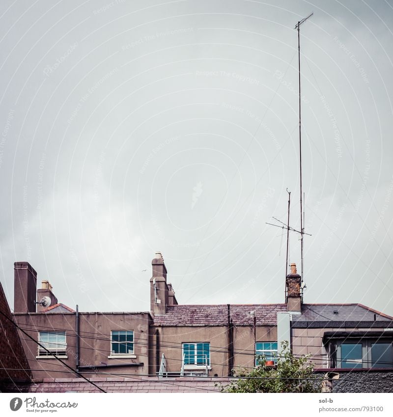 Signal Lifestyle Häusliches Leben Haus Telekommunikation Wolken Pflanze bevölkert Fenster Dach Antenne Bekanntheit groß hell oben Stadt Kommunizieren