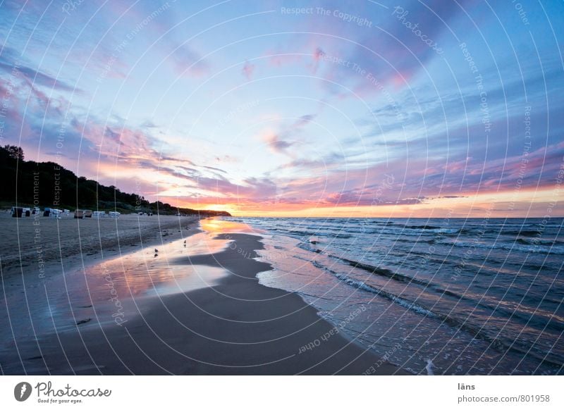 Sonnenuntergang am Meer Ostsee Strand Sand Himmel Wolken Wasser Ferien & Urlaub & Reisen Küste Tourismus Erholung Usedom Mecklenburg-Vorpommern Ostseeküste