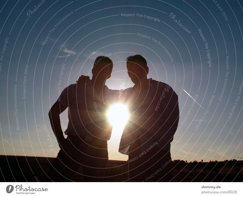 Lensflake Mann Feld Körperhaltung Langeweile Sommer Silhouette zdenek thomas laufen Freude Sonne