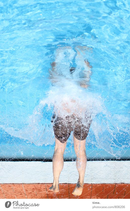 kühlboxing Erholung Schwimmen & Baden Freizeit & Hobby Ferien & Urlaub & Reisen Wellen 1 Mensch Wasser Wassertropfen Badehose Sport springen Perspektive Freude