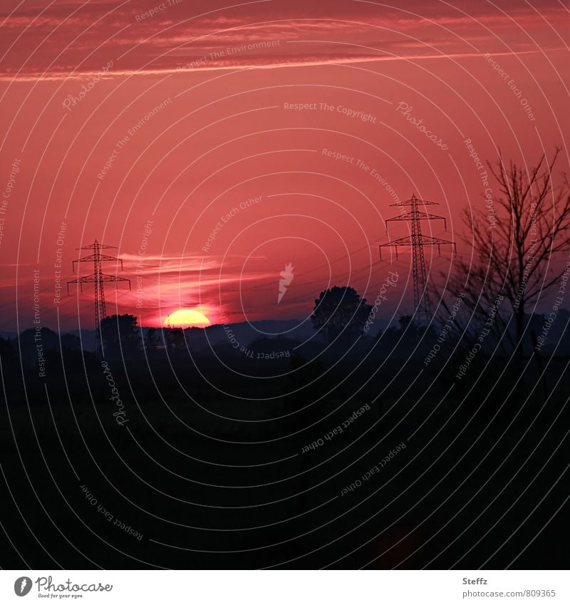 ruhige Abendstimmung in Niedersachsen Sonnenuntergang Abendstille heimisch heimische Landschaft Sehnsucht abendliche Ruhe abendliche Stille Silhouette