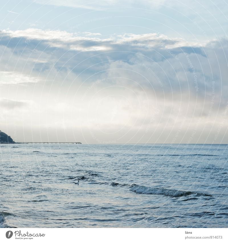 wolkenmeer Ferien & Urlaub & Reisen Tourismus Ausflug Freiheit Meer Insel Wellen Wasser Himmel Wolken Sommer Ostsee blau Sehnsucht Fernweh Beginn Horizont